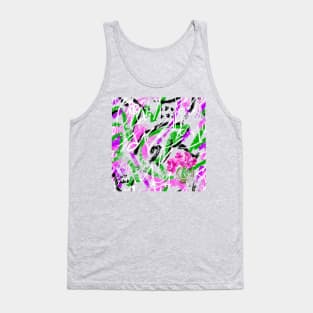 Green Purple Abstract Pattern With Orchid Tank Top